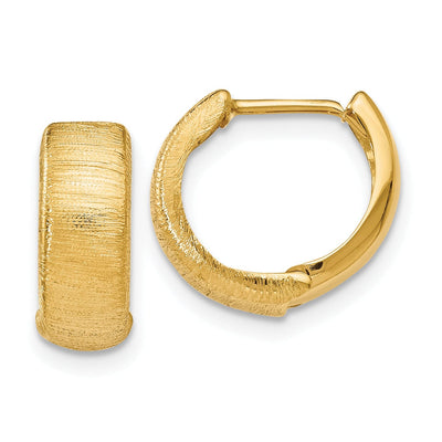 14k Yellow Gold Textured Hinged Hoop Earrings at $ 146.15 only from Jewelryshopping.com