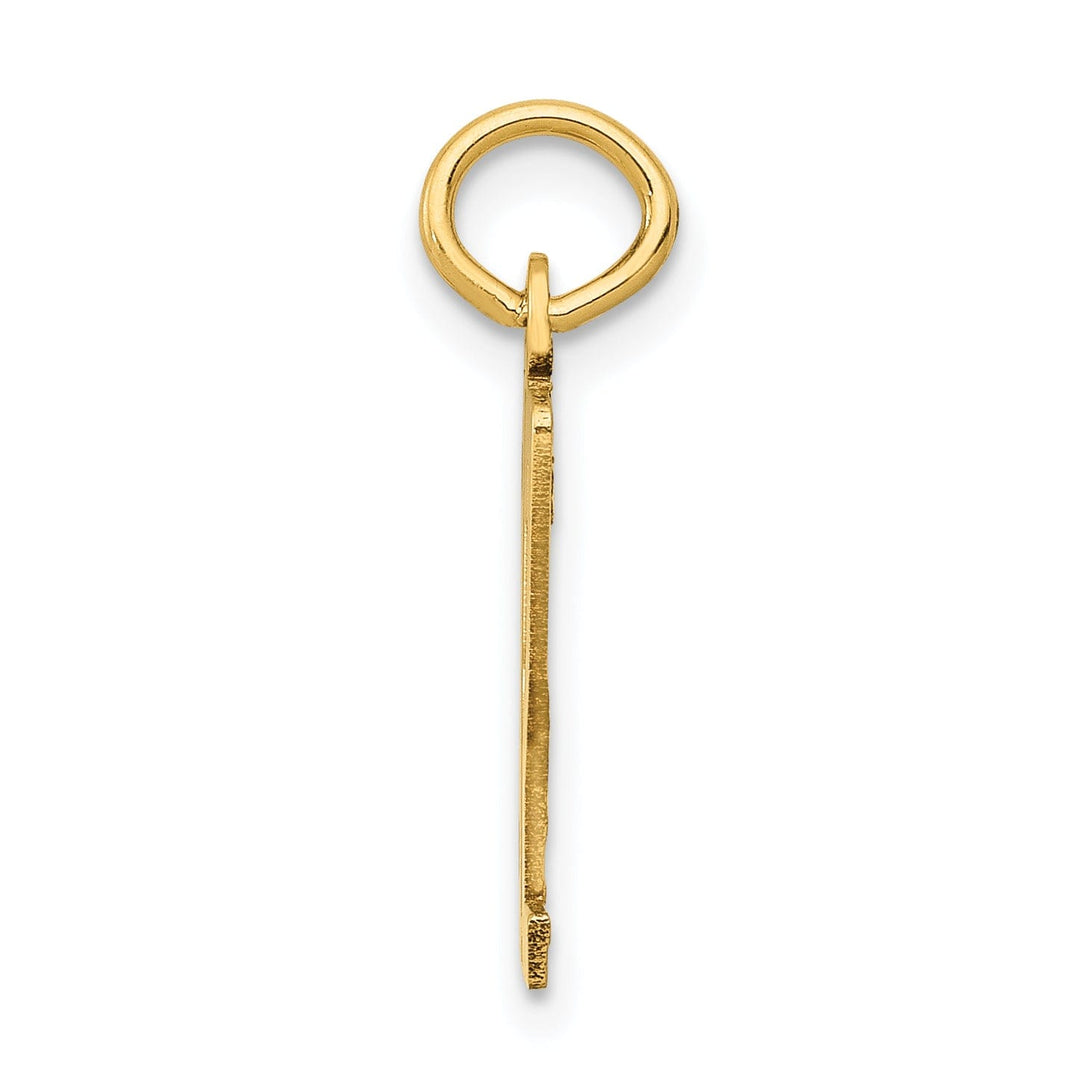 14K Yellow Gold Polished Finish Small Size Elongated Shape Number 32 Charm Pendant