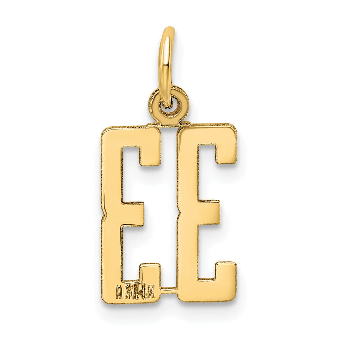 14K Yellow Gold Polished Finish Small Size Elongated Shape Number 33 Charm Pendant