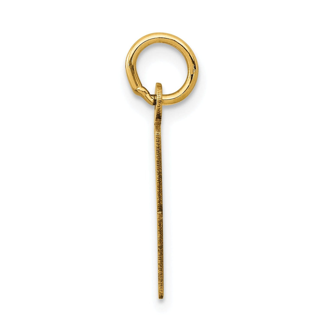 14K Yellow Gold Polished Finish Small Size Elongated Shape Number 38 Charm Pendant