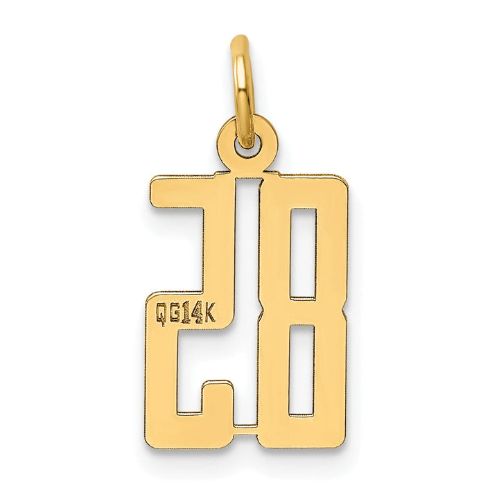 14K Yellow Gold Polished Finish Small Size Elongated Shape Number 85 Charm Pendant
