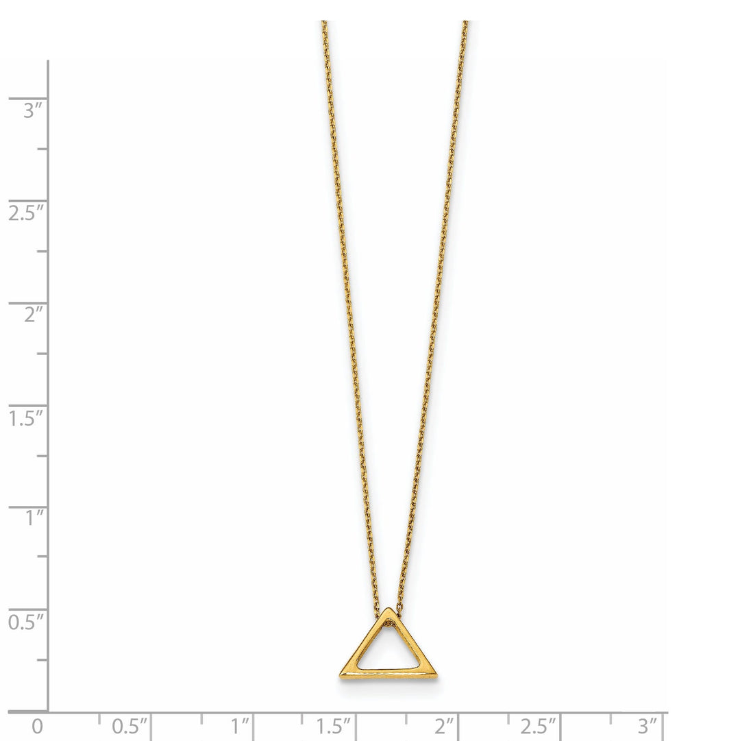 14k Yellow Gold Polished Triangle Necklace