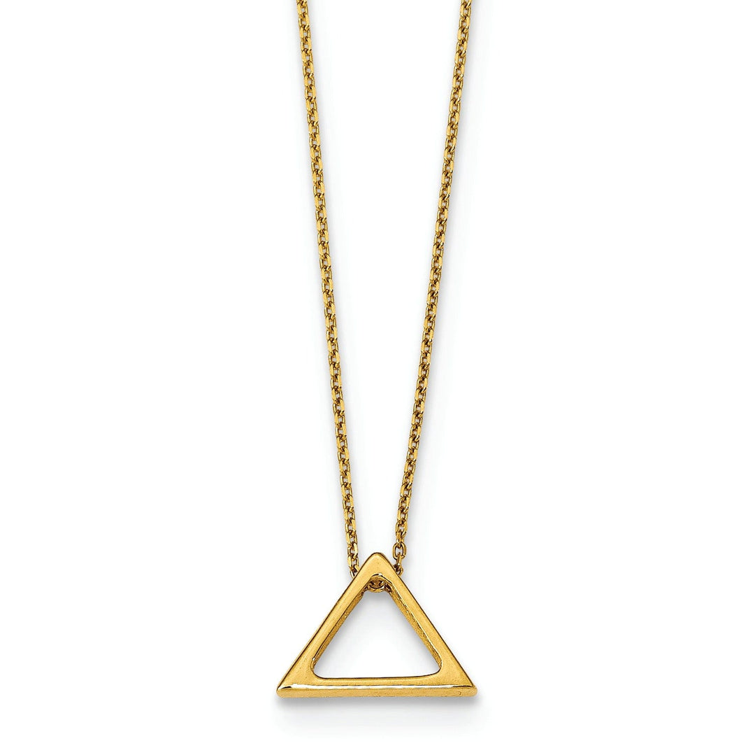 14k Yellow Gold Polished Triangle Necklace