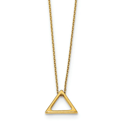 14k Yellow Gold Polished Triangle Necklace at $ 301.82 only from Jewelryshopping.com