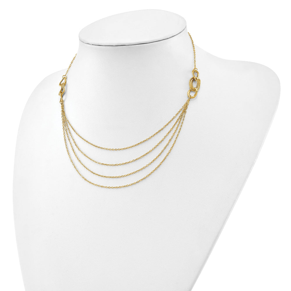 14k Yellow Gold Four Layer Rope Chain Necklace