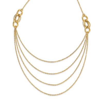 14k Yellow Gold Four Layer Rope Chain Necklace at $ 454.75 only from Jewelryshopping.com