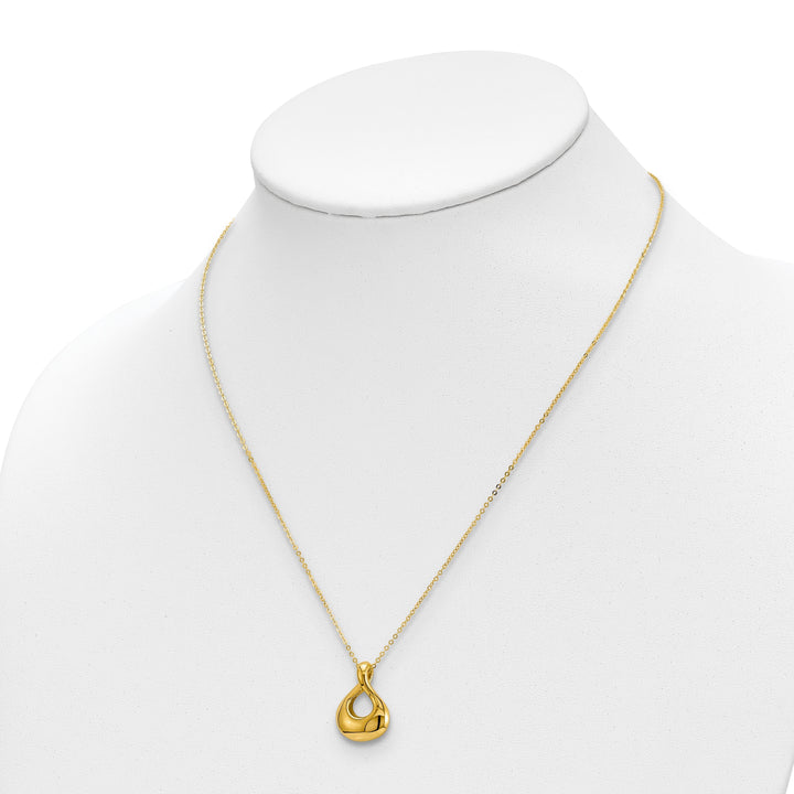 14k Yellow Gold Polished Tear Drop Necklace