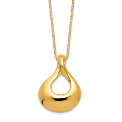 14k Yellow Gold Polished Tear Drop Necklace at $ 267.72 only from Jewelryshopping.com