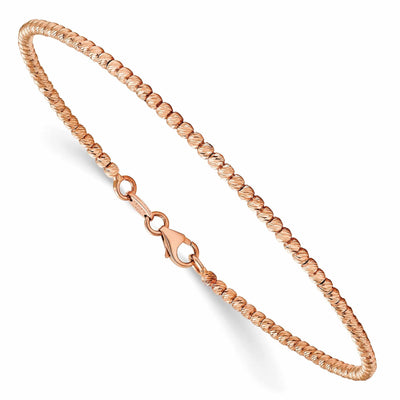 14K Rose Gold Polished D.C Beaded Bracelet at $ 464.95 only from Jewelryshopping.com