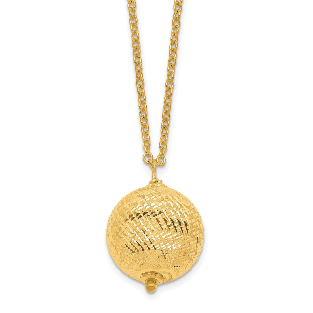 14k Yellow Gold Polished D.C Ball Necklace