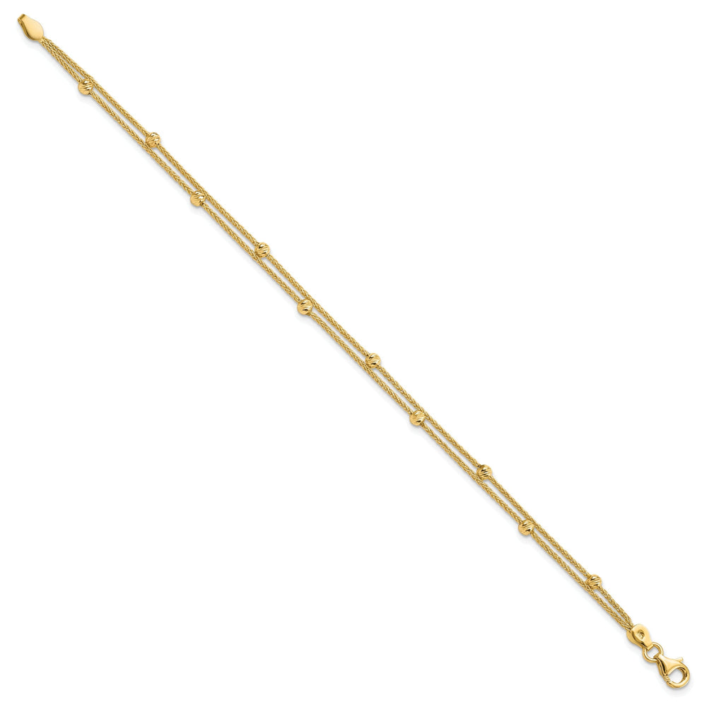 14k Yellow Gold Polished 2 Strand Bracelet