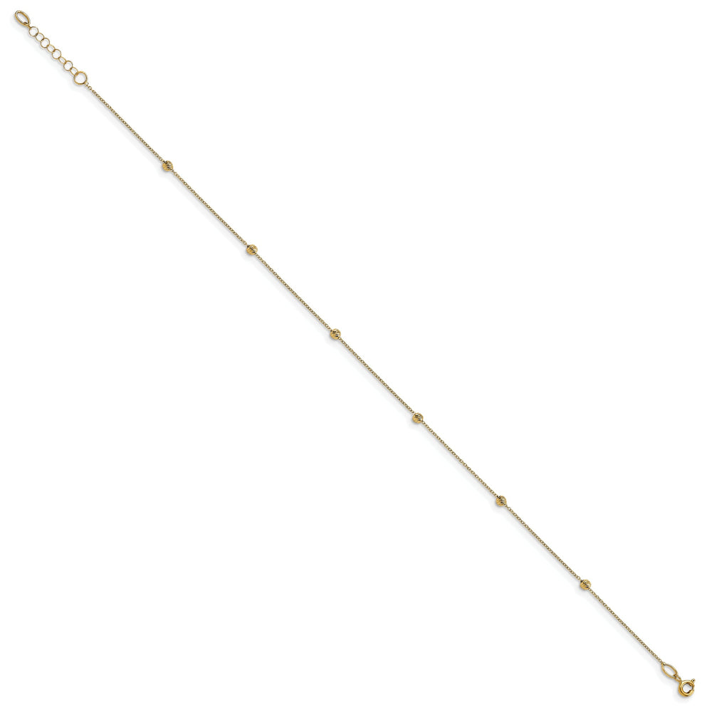 14k Yellow Gold Polished with 1 in ext. Anklet