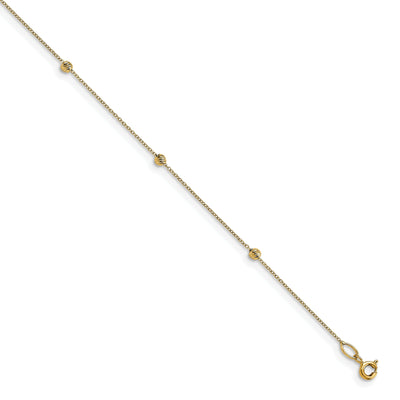 14k Yellow Gold Polished with 1 in ext. Anklet at $ 170.05 only from Jewelryshopping.com