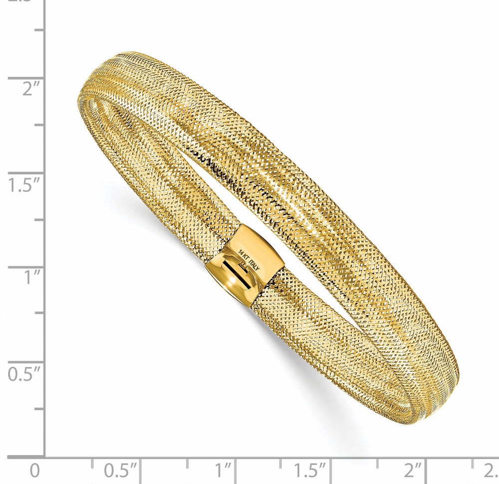 14k Yellow Gold Polished Mesh Stretch Bracelet