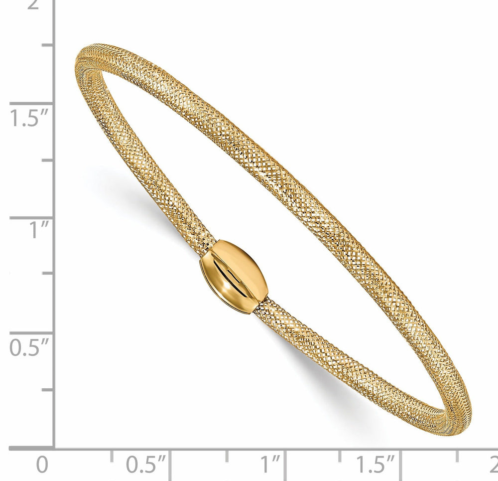 14k Yellow Gold Polished Mesh Stretch Bracelet