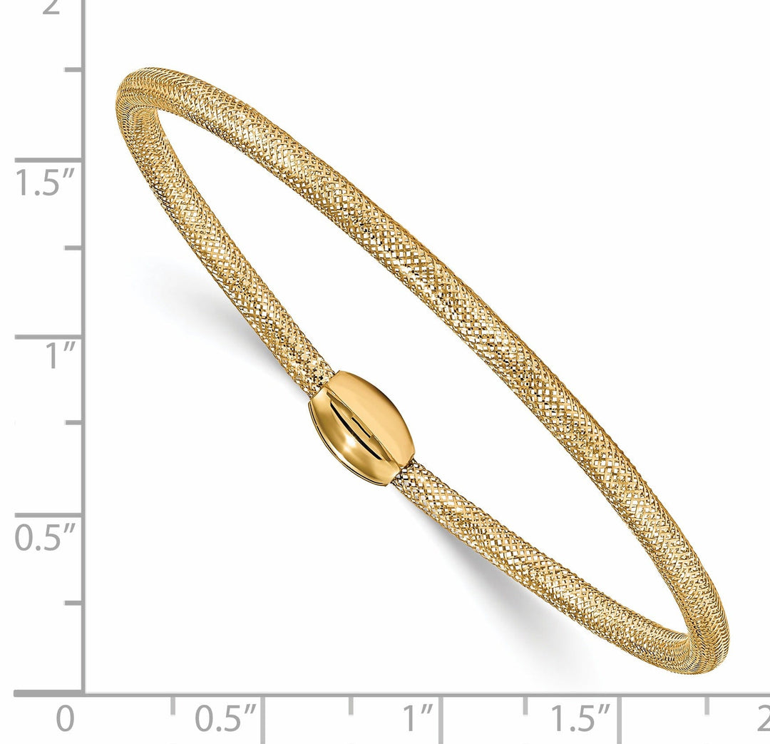 14k Yellow Gold Polished Mesh Stretch Bracelet