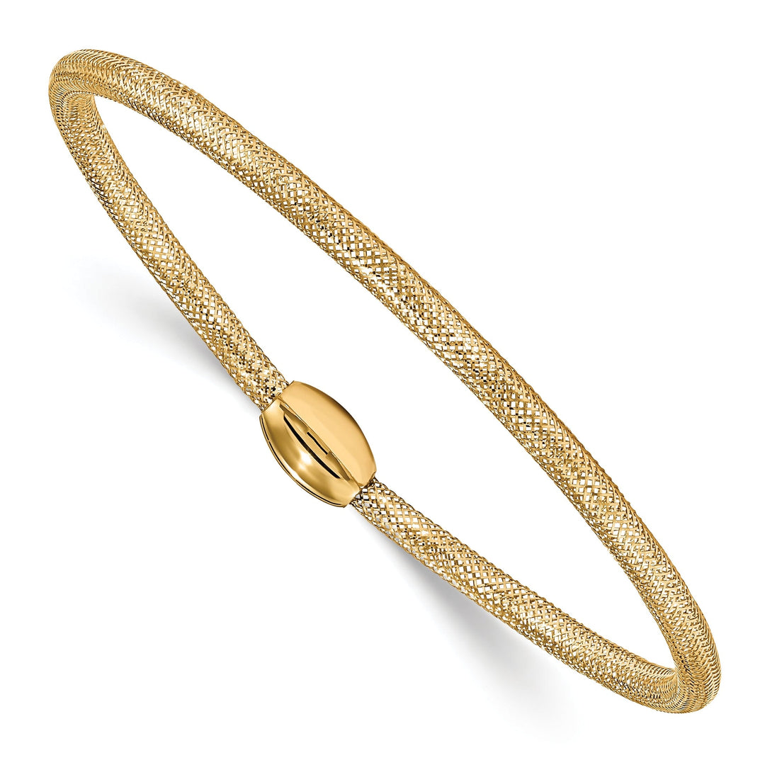 14k Yellow Gold Polished Mesh Stretch Bracelet