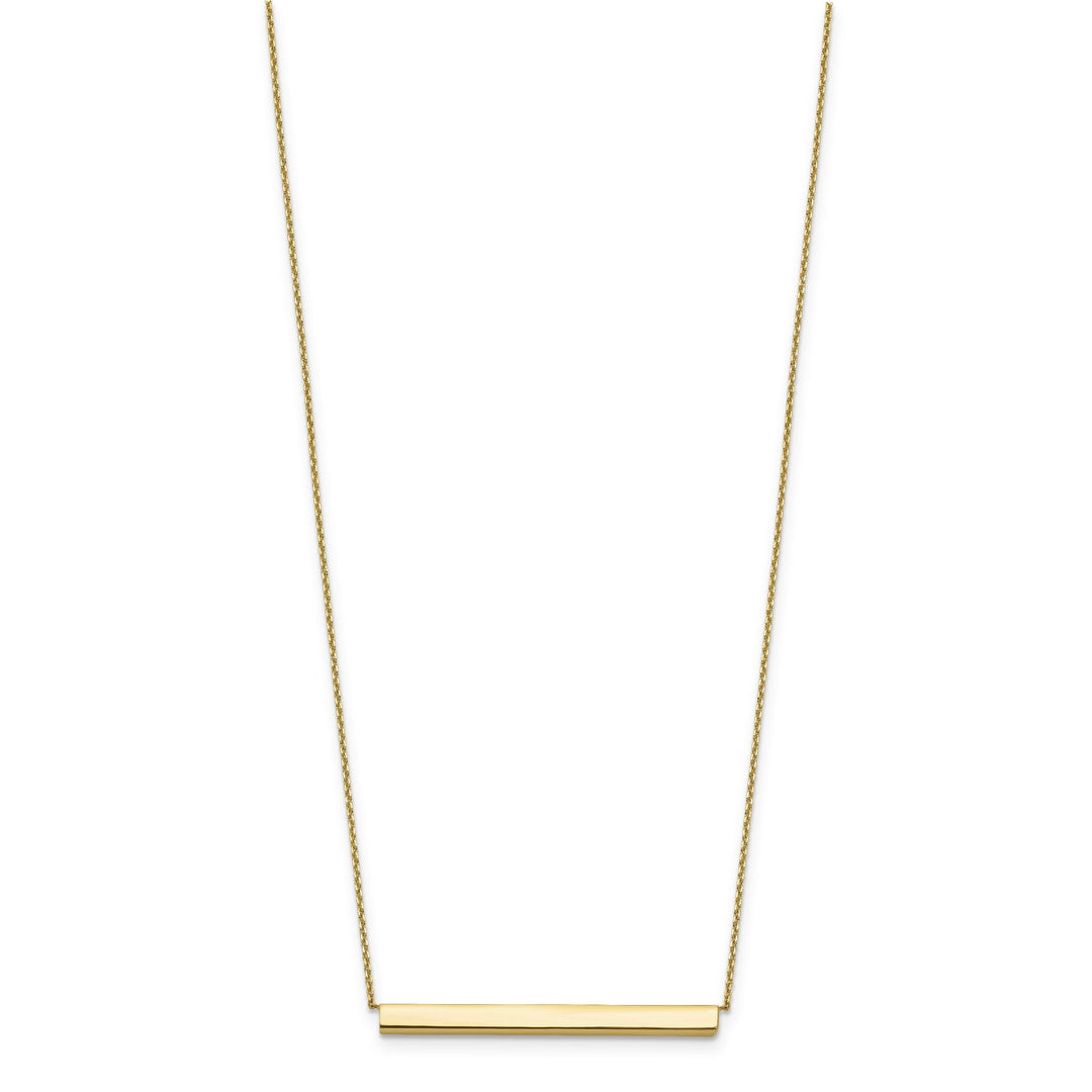 14k Yellow Gold Polished Bar Necklace
