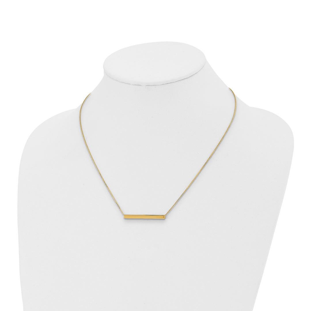 14k Yellow Gold Polished Bar Necklace