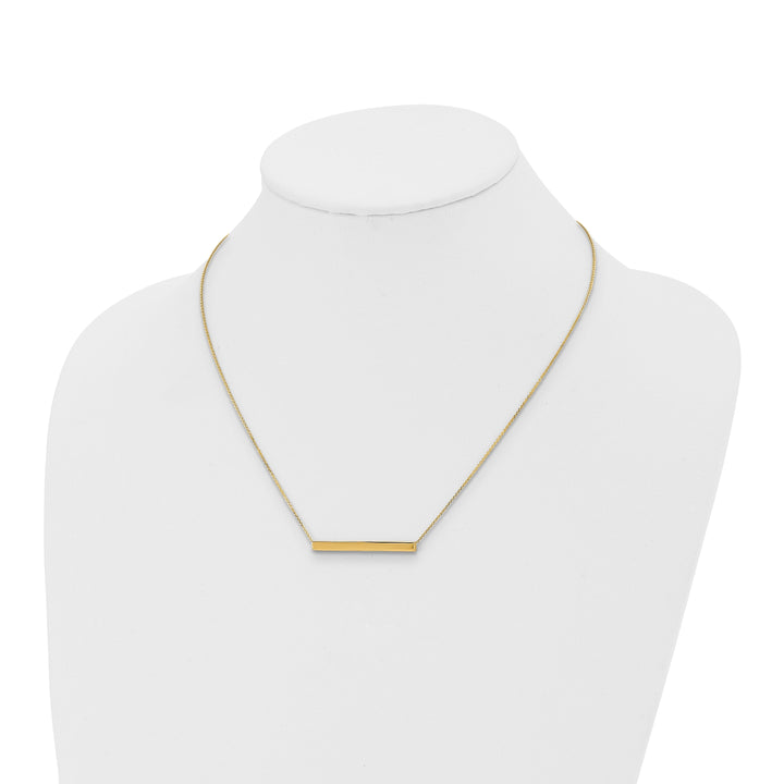 14k Yellow Gold Polished Bar Necklace