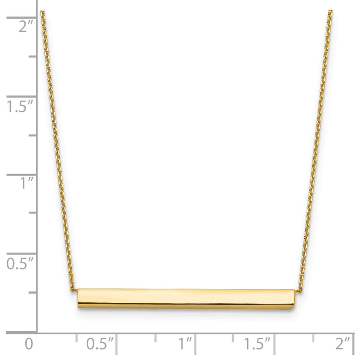 14k Yellow Gold Polished Bar Necklace