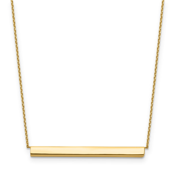 14k Yellow Gold Polished Bar Necklace