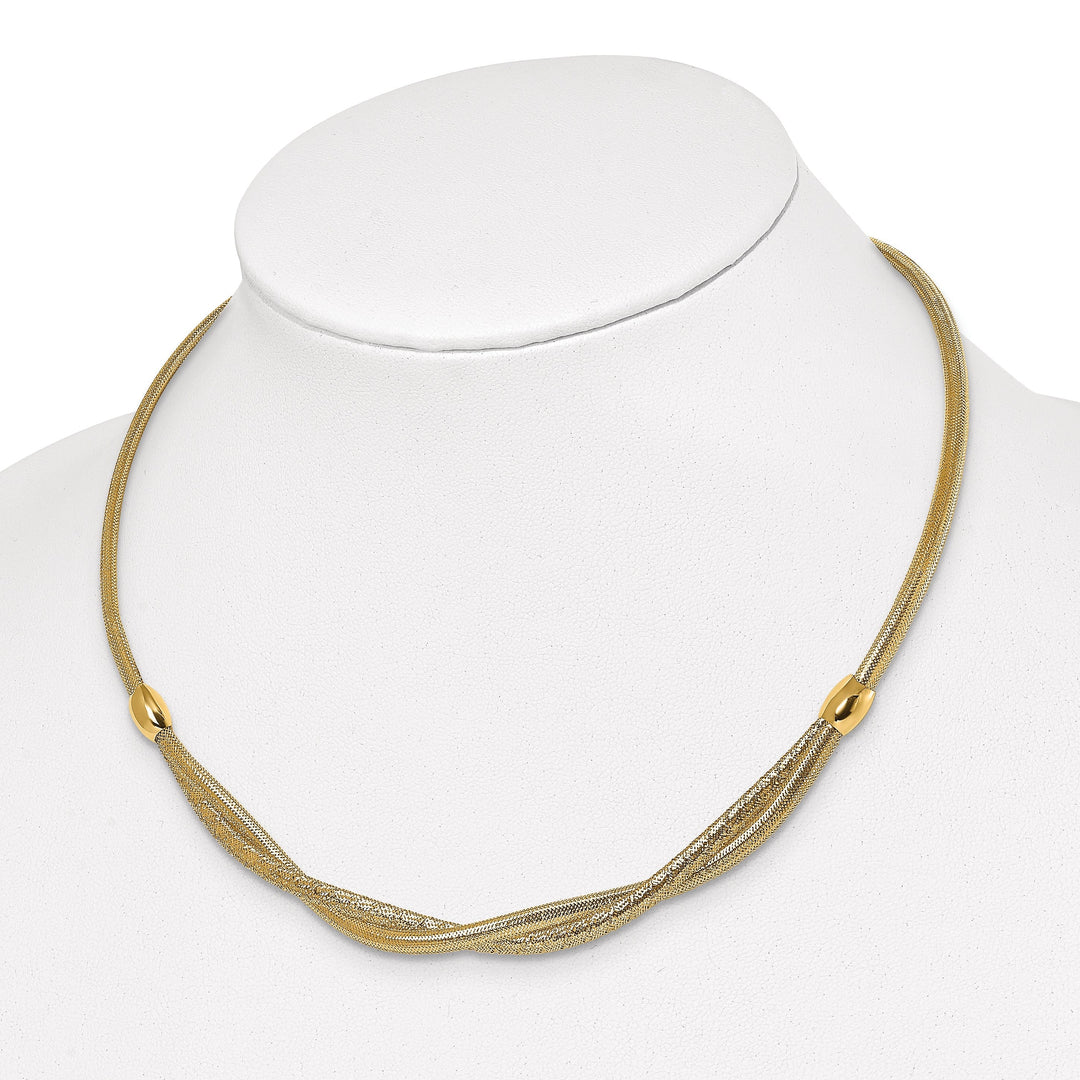 14k Yellow Gold Polished Mesh Necklace