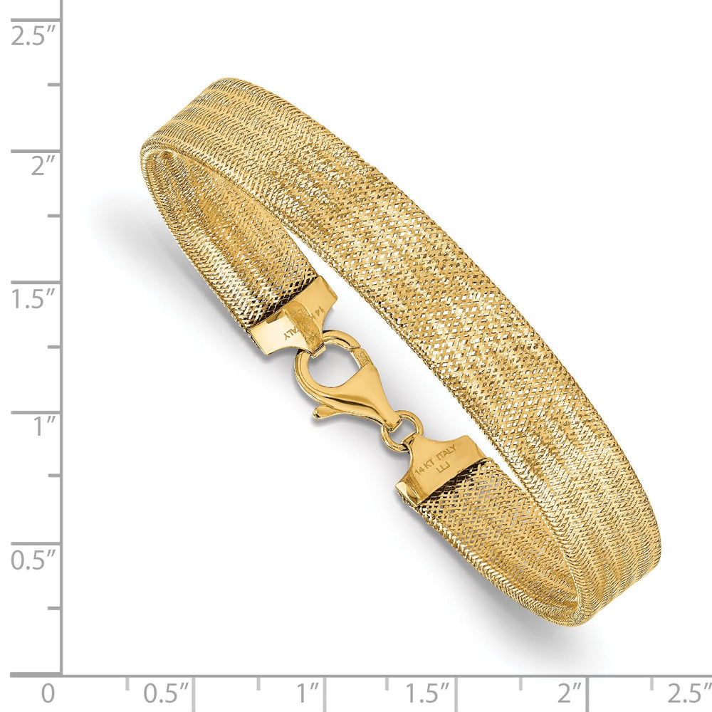 14k Yellow Gold Polished Mesh Bracelet