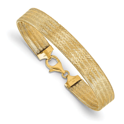 14k Yellow Gold Polished Mesh Bracelet