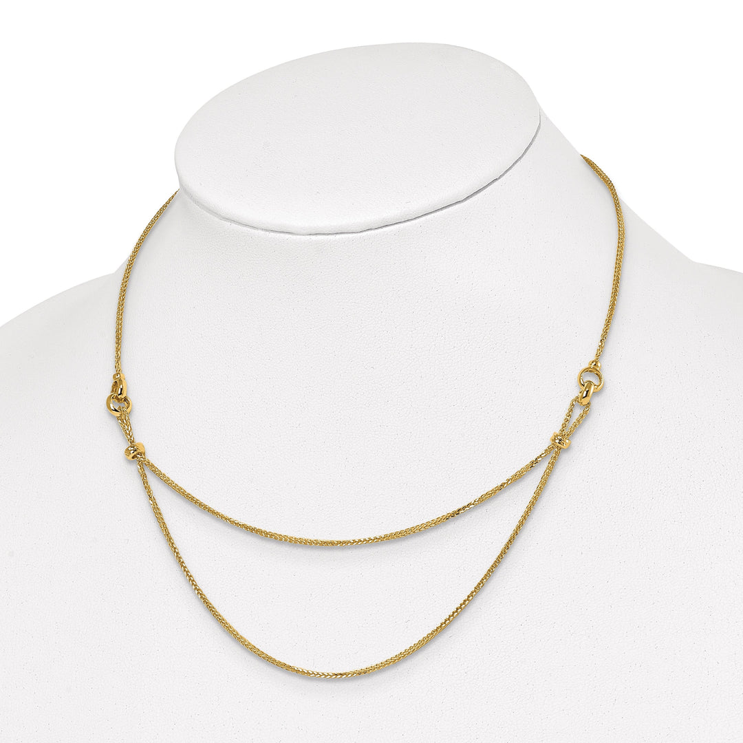 14k Yellow Gold 2 Layer D.C Beaded Necklace