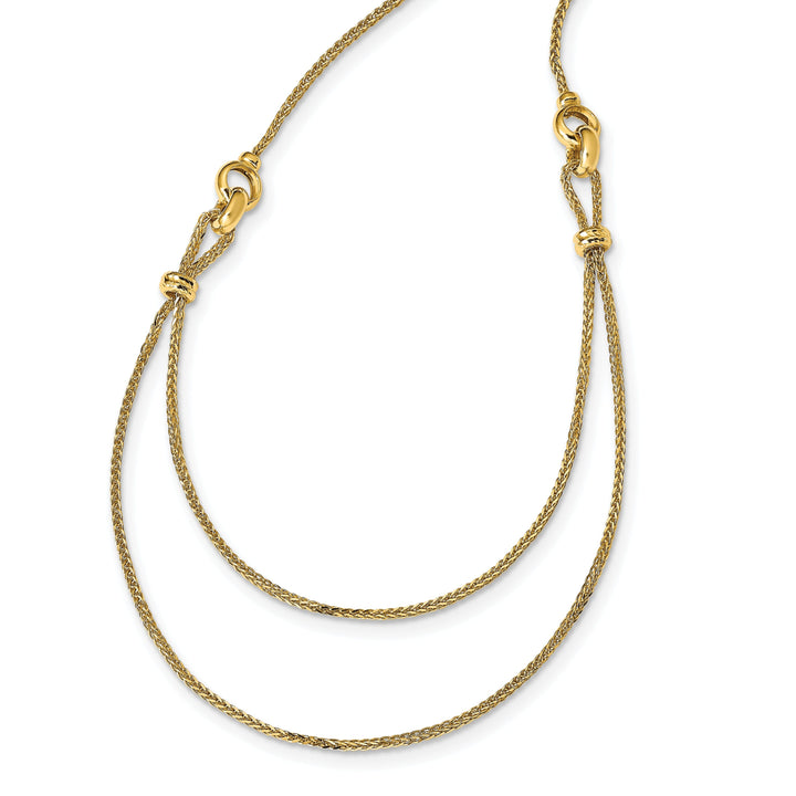 14k Yellow Gold 2 Layer D.C Beaded Necklace