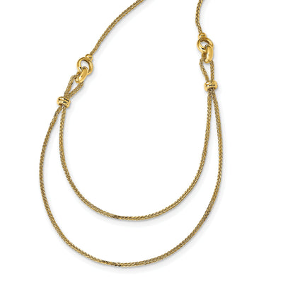 14k Yellow Gold 2 Layer D.C Beaded Necklace at $ 526.68 only from Jewelryshopping.com