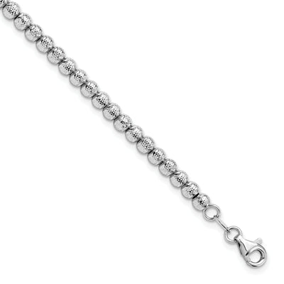 14k White Gold Diamond Cut Beaded Bracelet at $ 578.05 only from Jewelryshopping.com