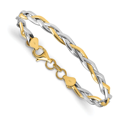 14k Two Tone Gold Polished Twisted Bracel at $ 715.29 only from Jewelryshopping.com