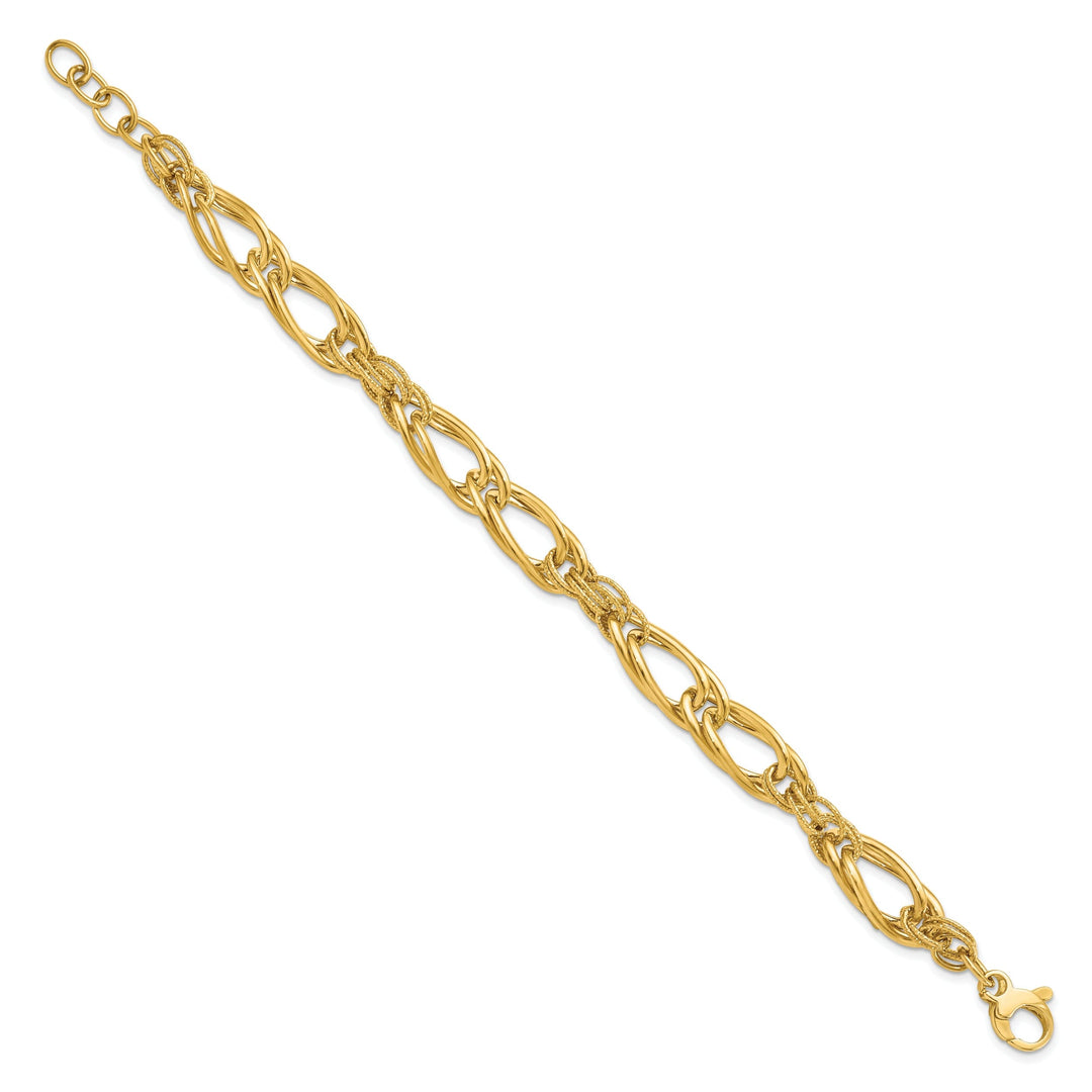 14k Yellow Gold Polished Fancy Link Bracelet