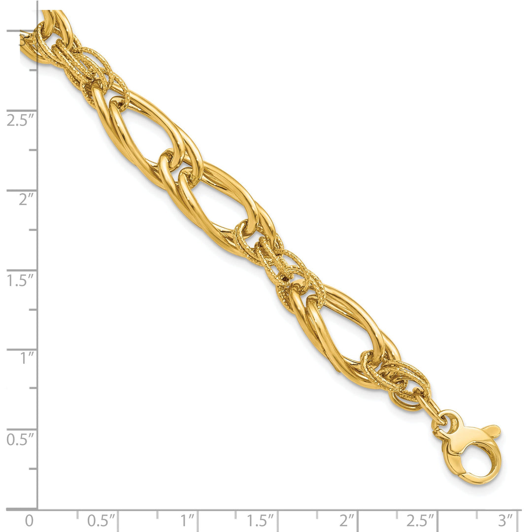 14k Yellow Gold Polished Fancy Link Bracelet