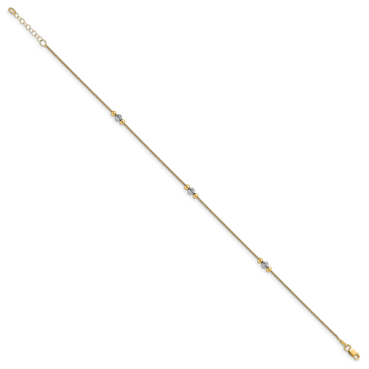 14k Two Tone Gold Polished D.C Anklet