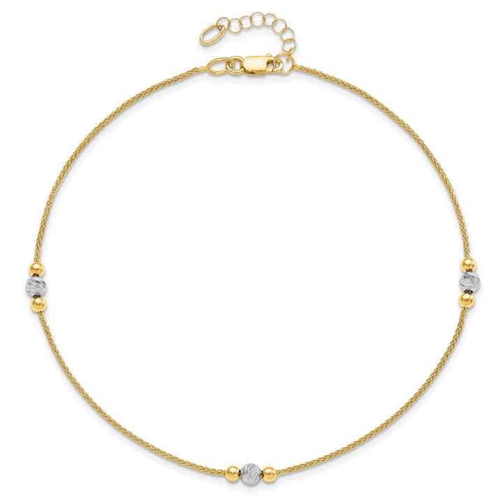 14k Two Tone Gold Polished D.C Anklet