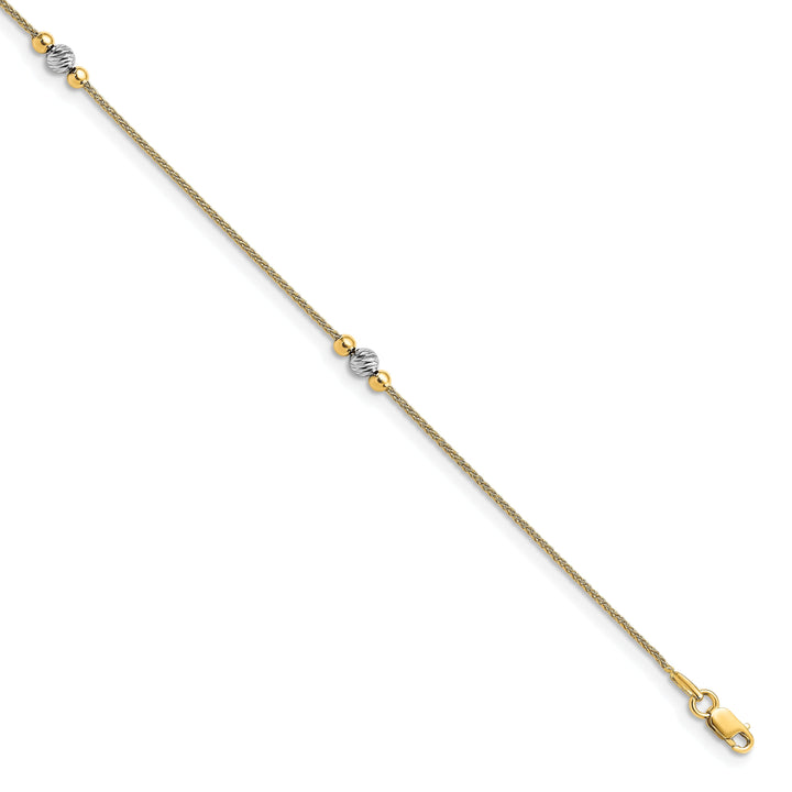 14k Two Tone Gold Polished D.C Anklet