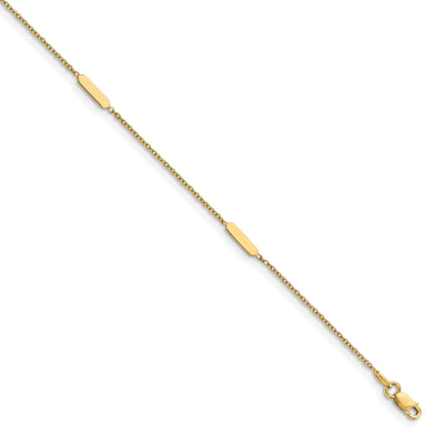 14k Yellow Gold Polished Anklet at $ 306.03 only from Jewelryshopping.com