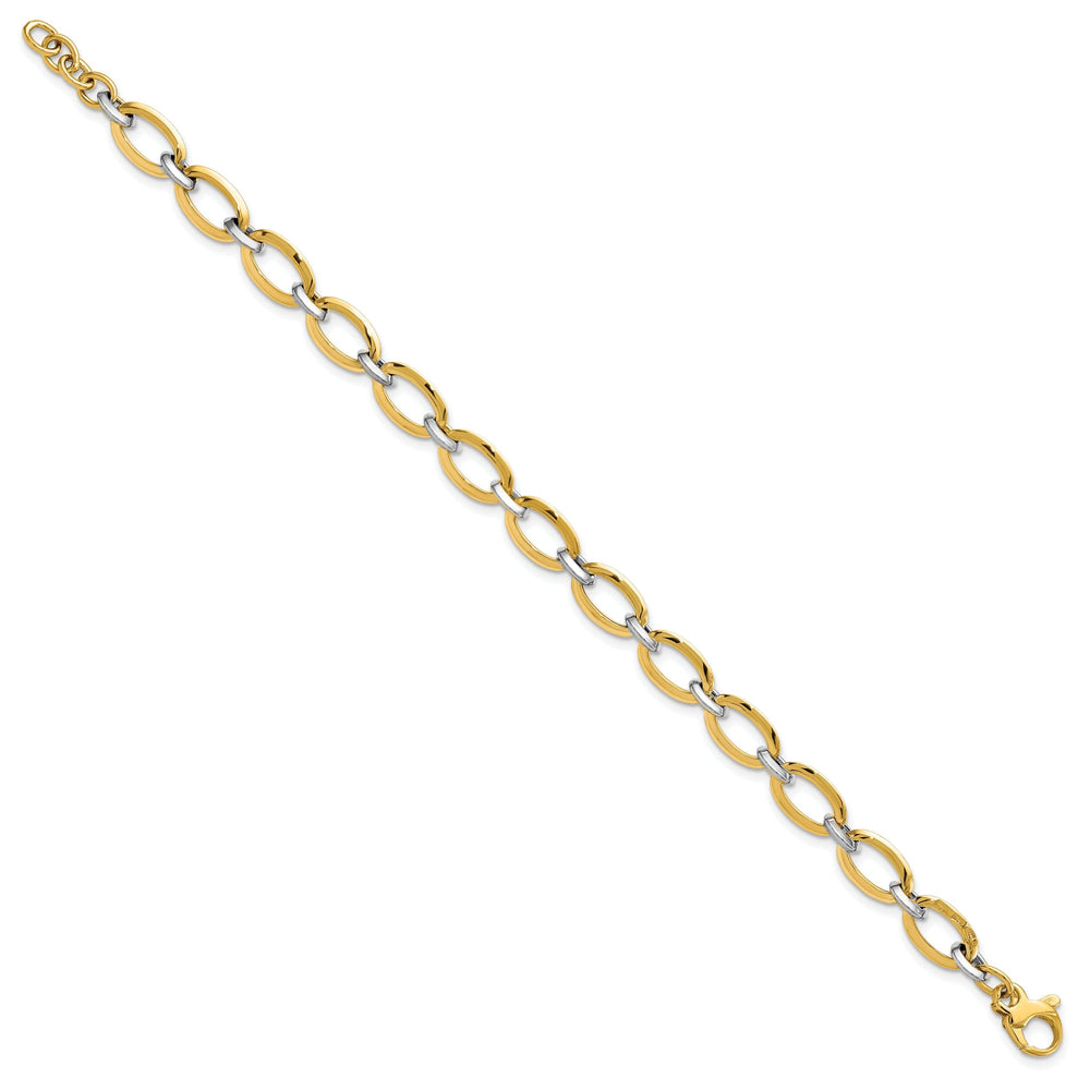 14k Two Tone Gold Polished Bracelet