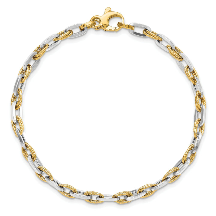 Leslie 14k Two Tone Gold Polished D.C Bracelet