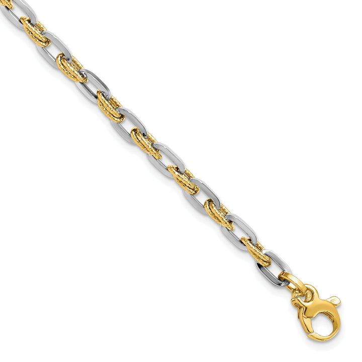 Leslie 14k Two Tone Gold Polished D.C Bracelet