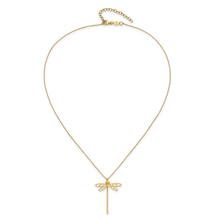 14k Yellow Gold Polished Dragonfly Necklace