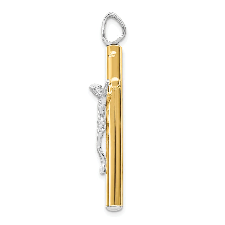 14k Two Tone Gold Crucifix Pendant