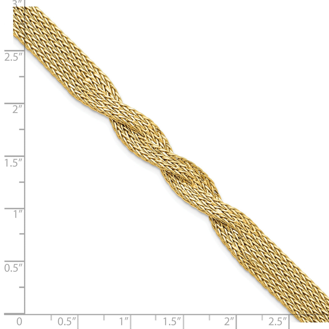 14k Yellow Gold Multi Strand Twisted Bracelet