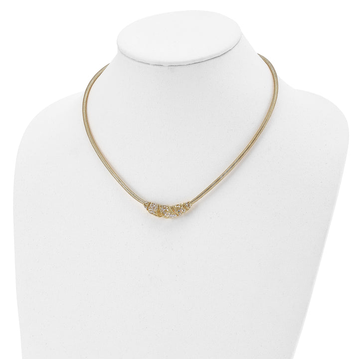 14k Two Tone Gold Mesh D.C Necklace