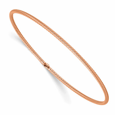 14K Rose Gold Polished Textured Slip-on Bangle at $ 204.9 only from Jewelryshopping.com