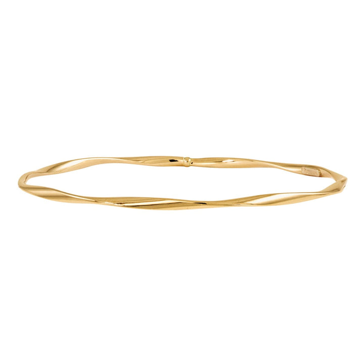 14k Yellow Gold Polished Twisted Slip On Bangle