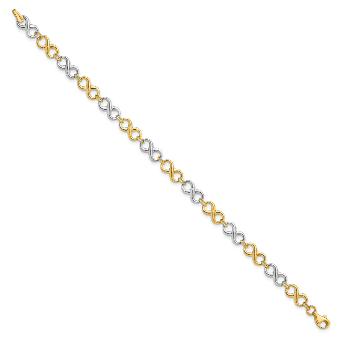 14k Two Tone Gold Polished Bracelet